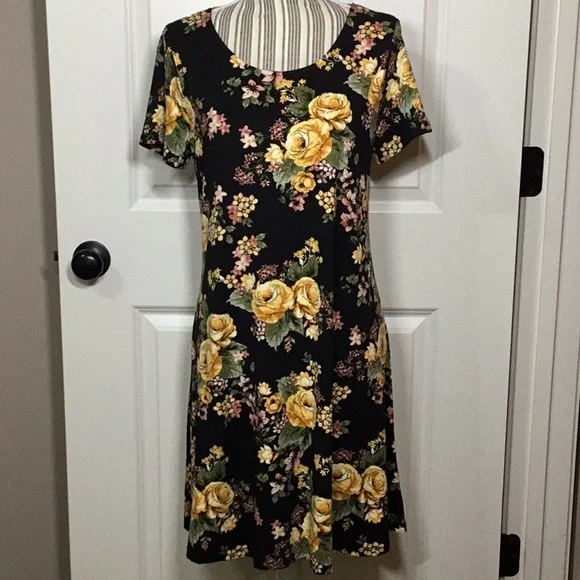 french grey floral dress Morgan Dress French Blue Floral L (10/12) main image 0